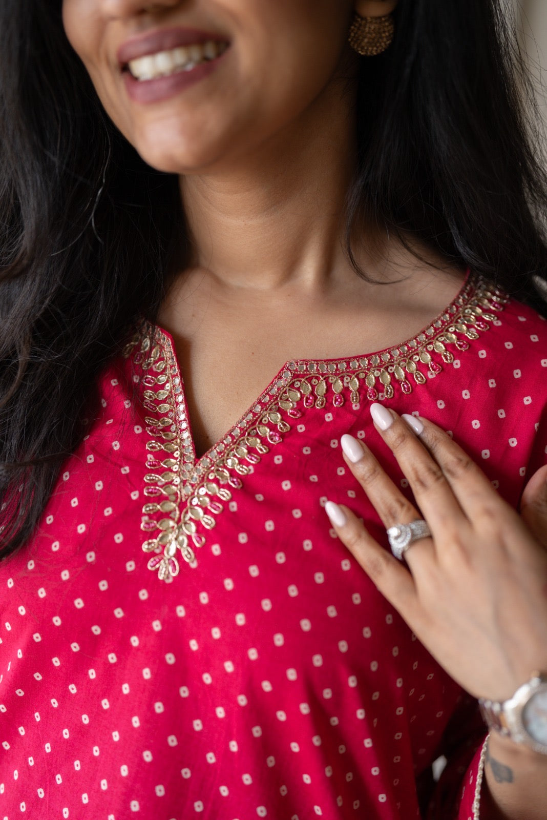 Gurnar Farshi Bandhej Suit- Pink