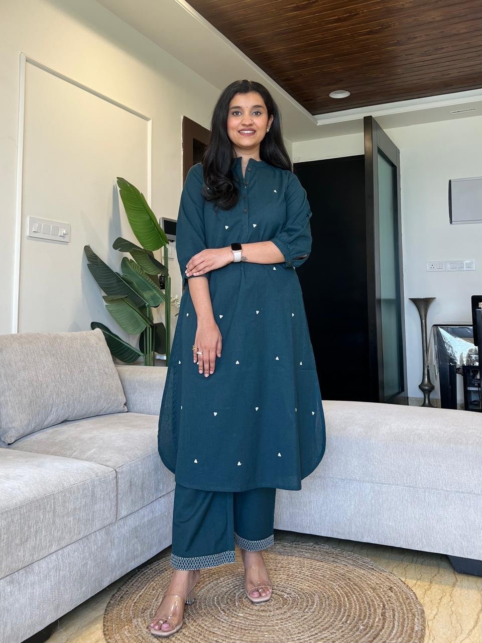 Tasha Minimal Cotton Set- Teal