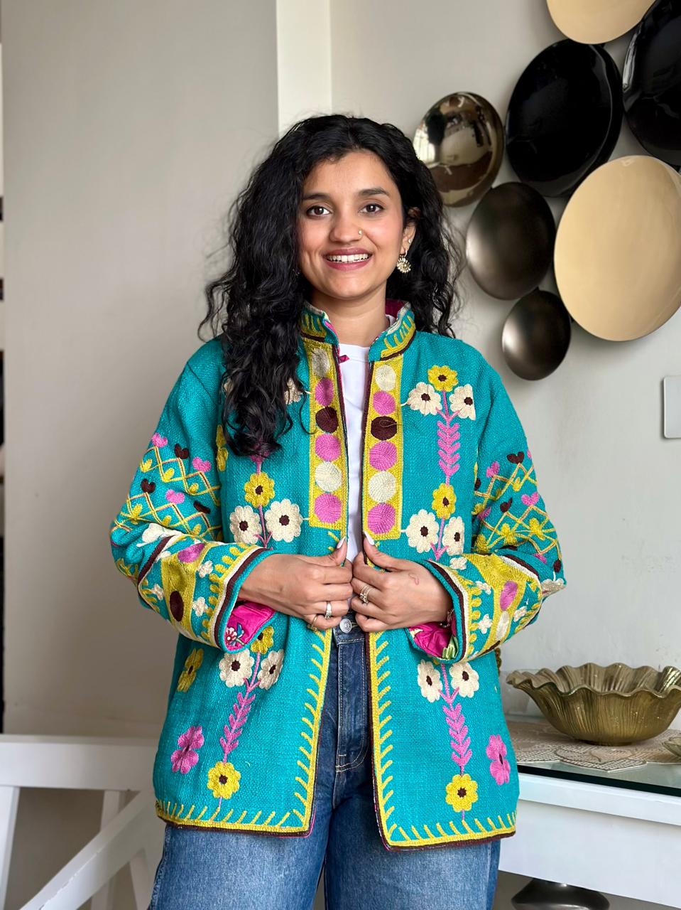 Suzani TNT Jacket- Green Colorful