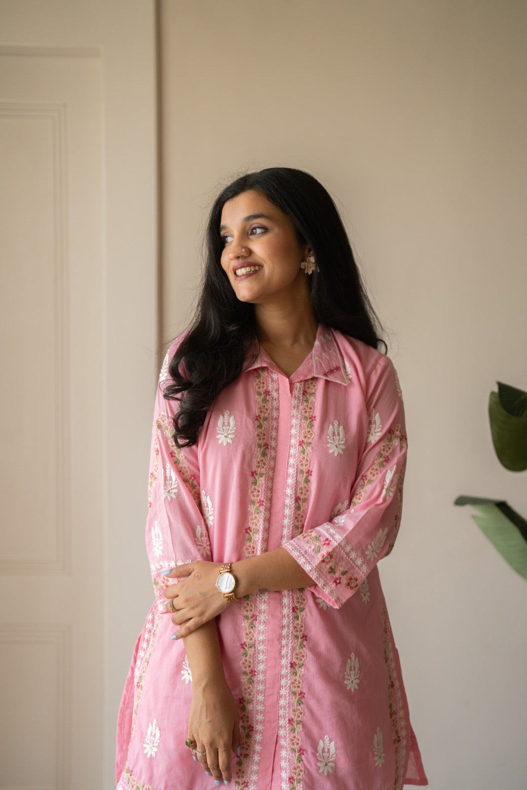 Preet Mulmul Luxe Coord Set- Pink