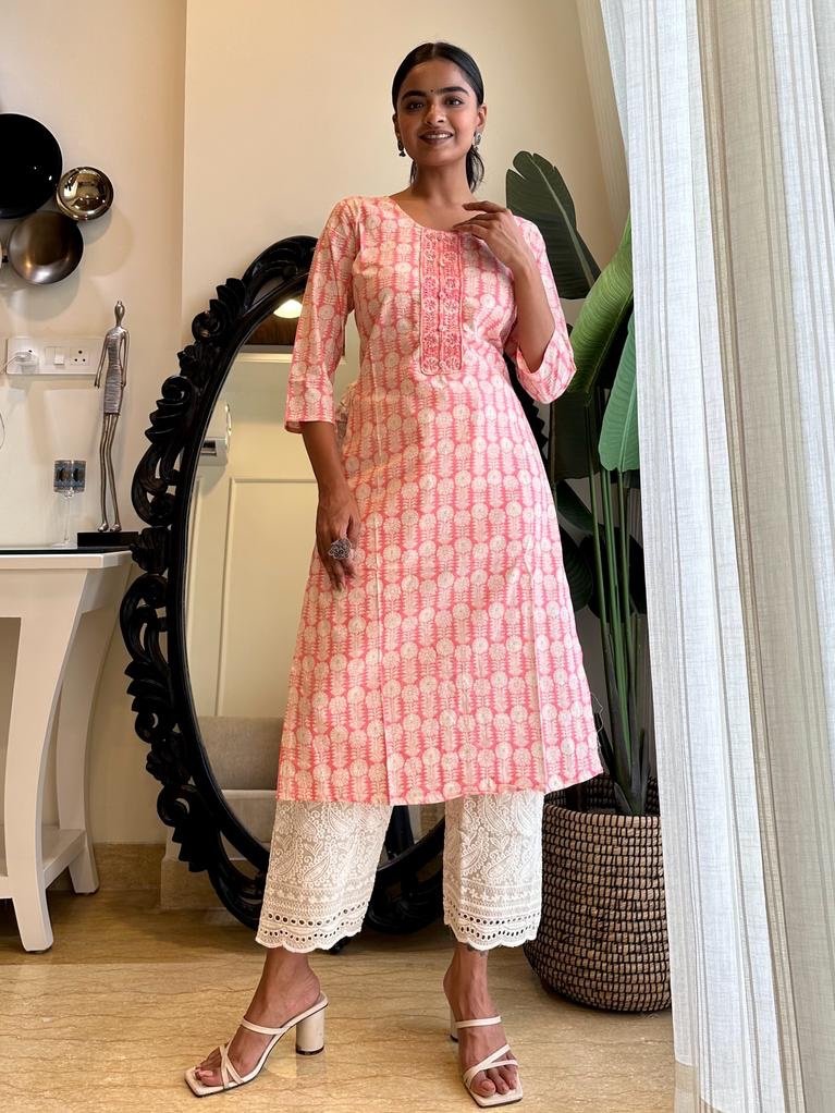 Pink Soft Cotton Kurta