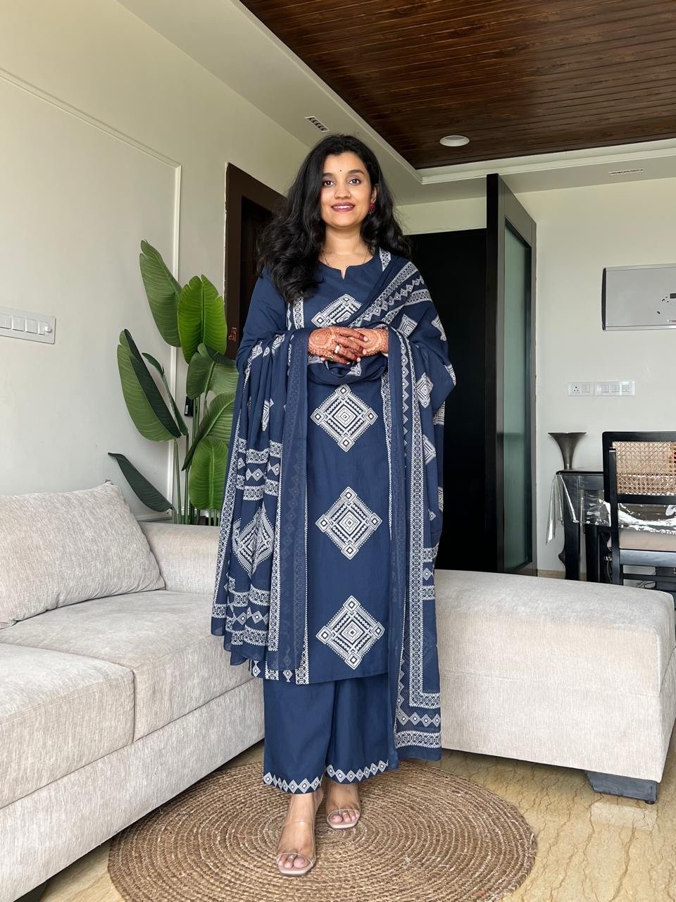 Kosha Premium Cotton Suit- Blue