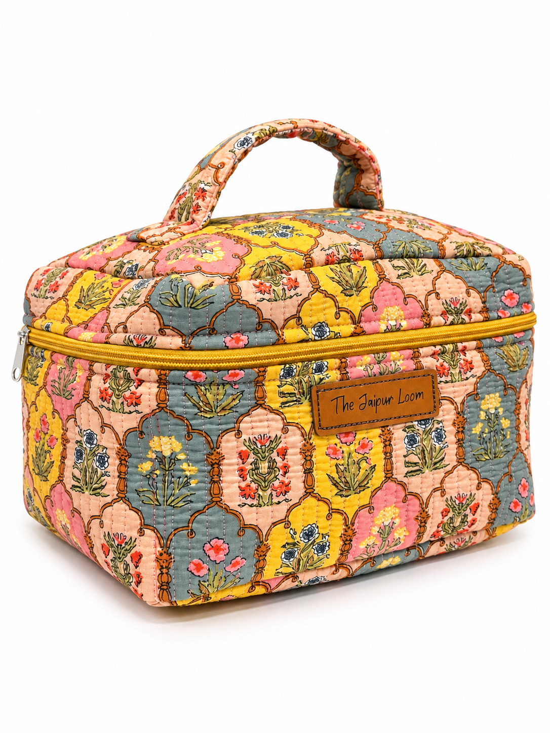 Quilted Vanity Bag- Pastel Jharoka