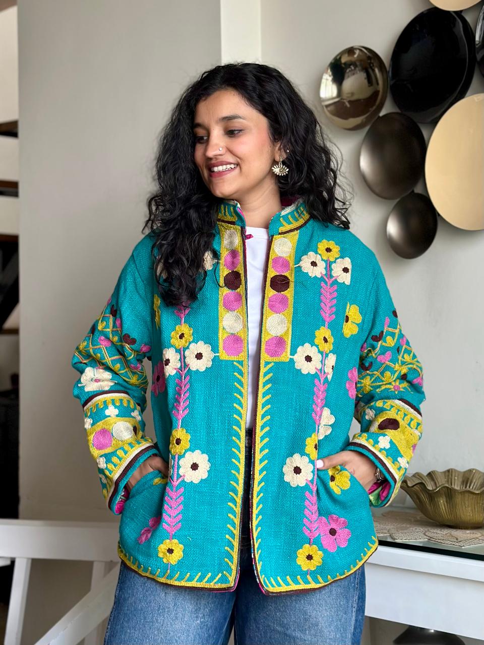 Suzani TNT Jacket- Green Colorful