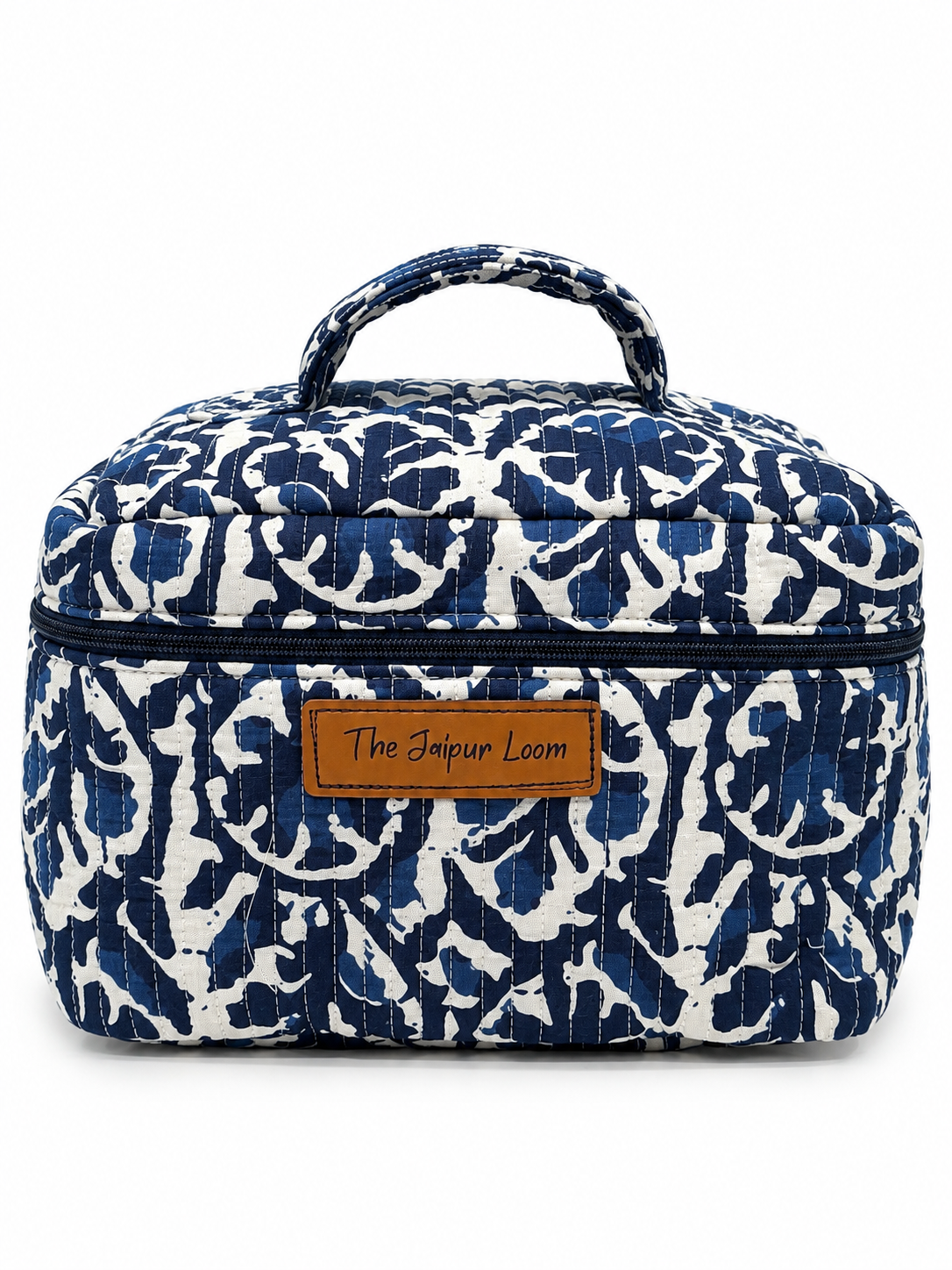 Quilted Vanity Bag- Indigo Jaal
