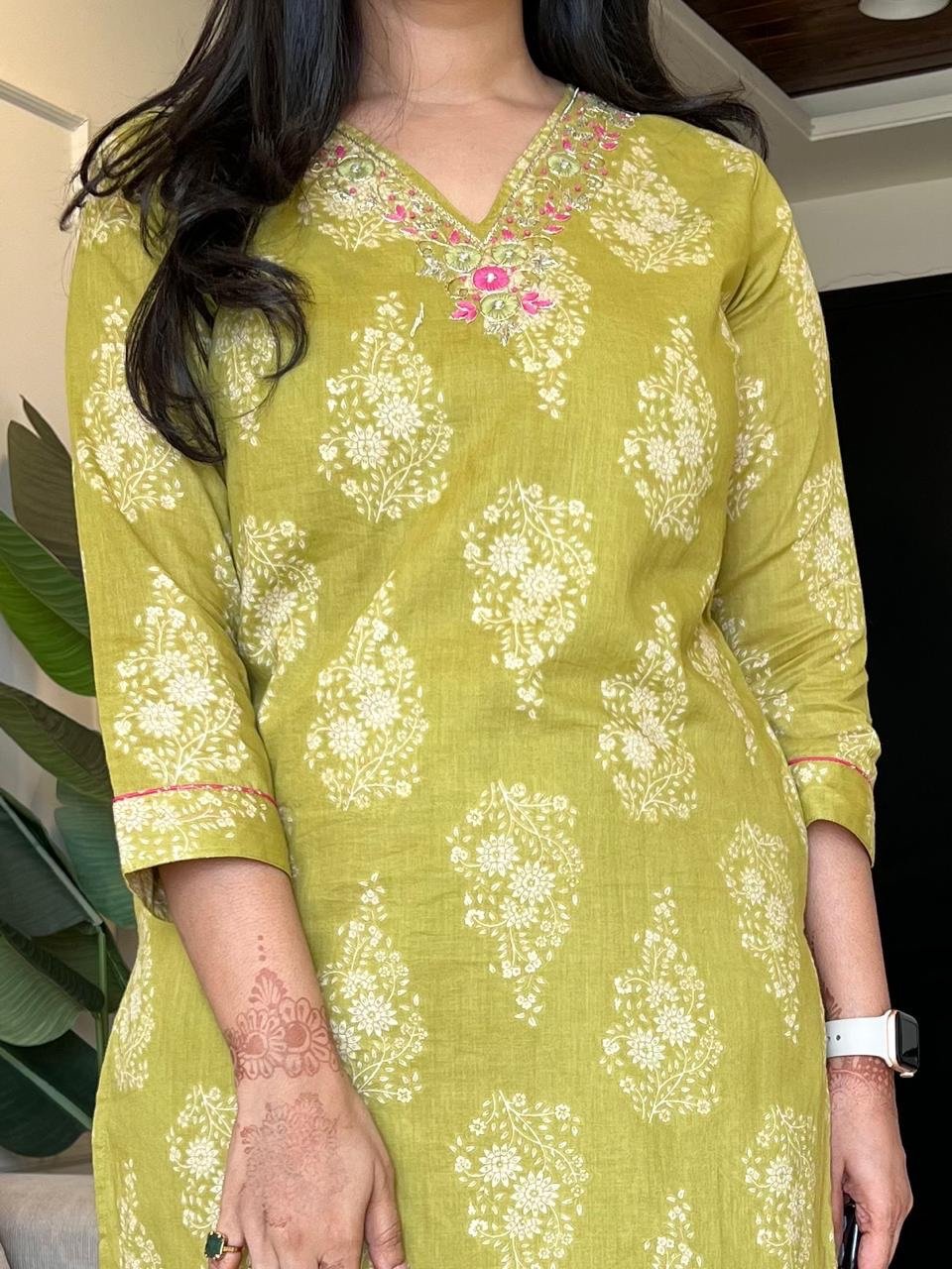 Ronak Boota Pure Cotton Suit- Green