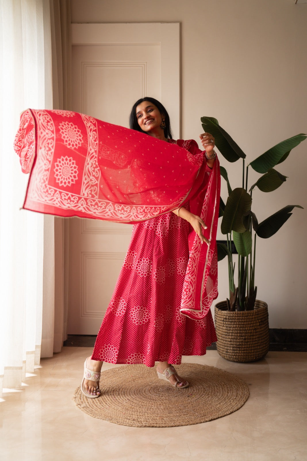 Gaurisha Bandhej Anarkali Suit