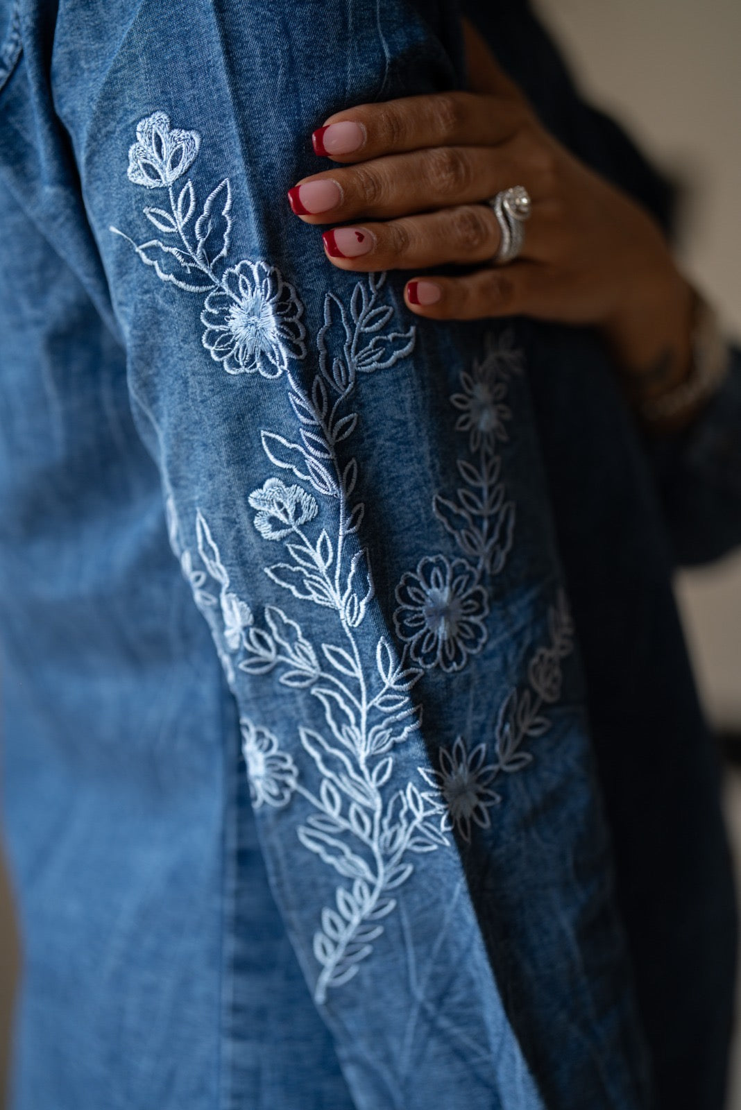 Nimya Denim Shirt Coord Set