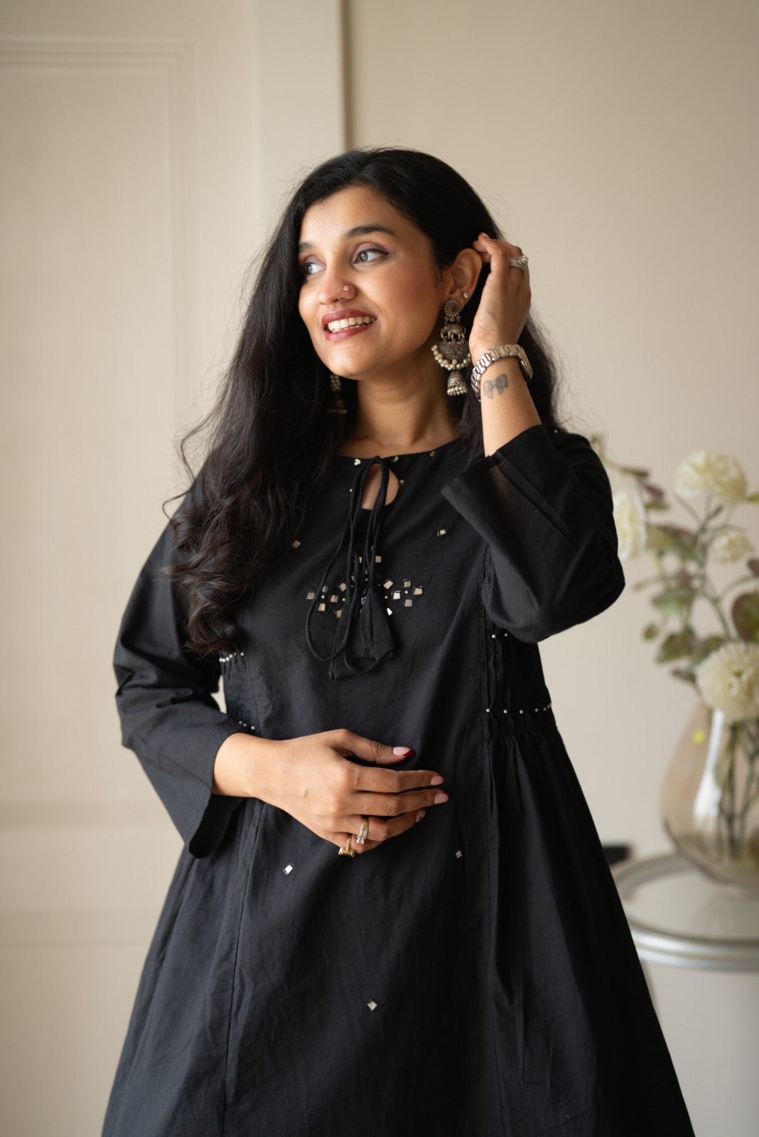 Esha Mirror Black Farshi Set