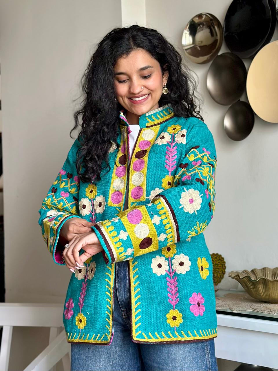 Suzani TNT Jacket- Green Colorful