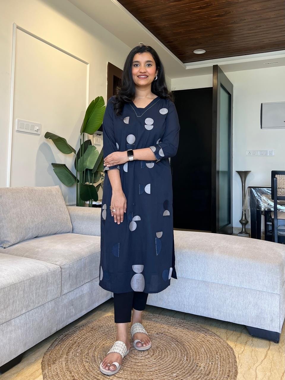 Jinni Premium Cotton Kurta- Blue