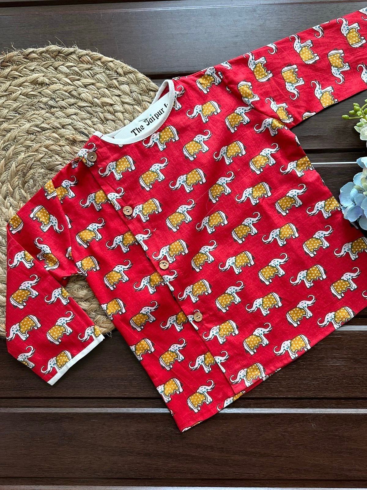 Elephant Parade Off Centre Kurta Set