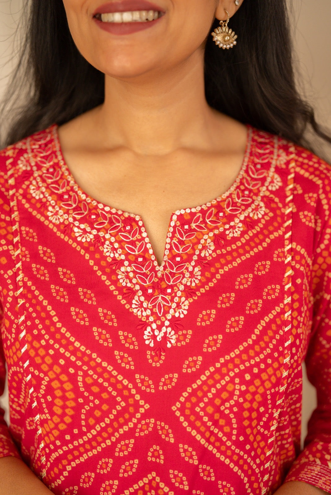 Zimya Bandhej Pittan Suit- Gulabi