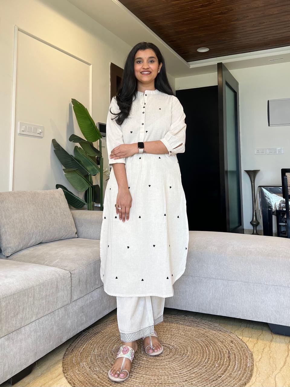 Tasha Minimal Cotton Set- Off White