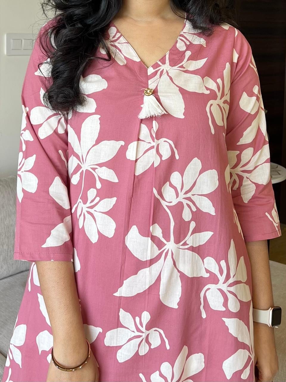 Kiran Relaxed Cotton Coord Set- Pink