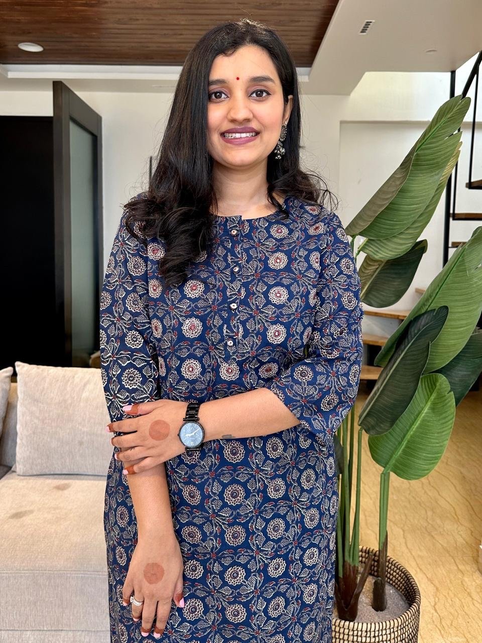 Indigo Boota Jaal Cotton Suit