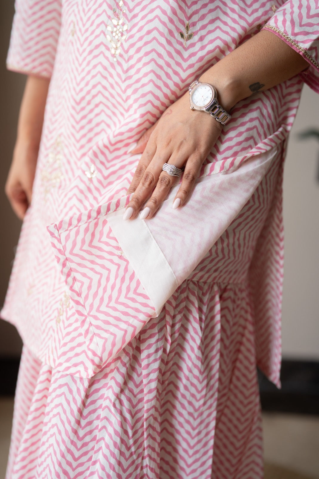 Namya Leheriya Sharara Set- Pink