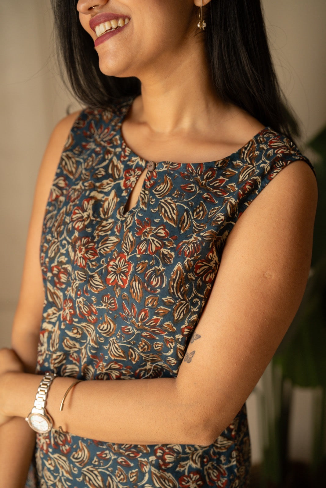 Lily 2.0 Sleeveless Cotton Top- Ajrakh
