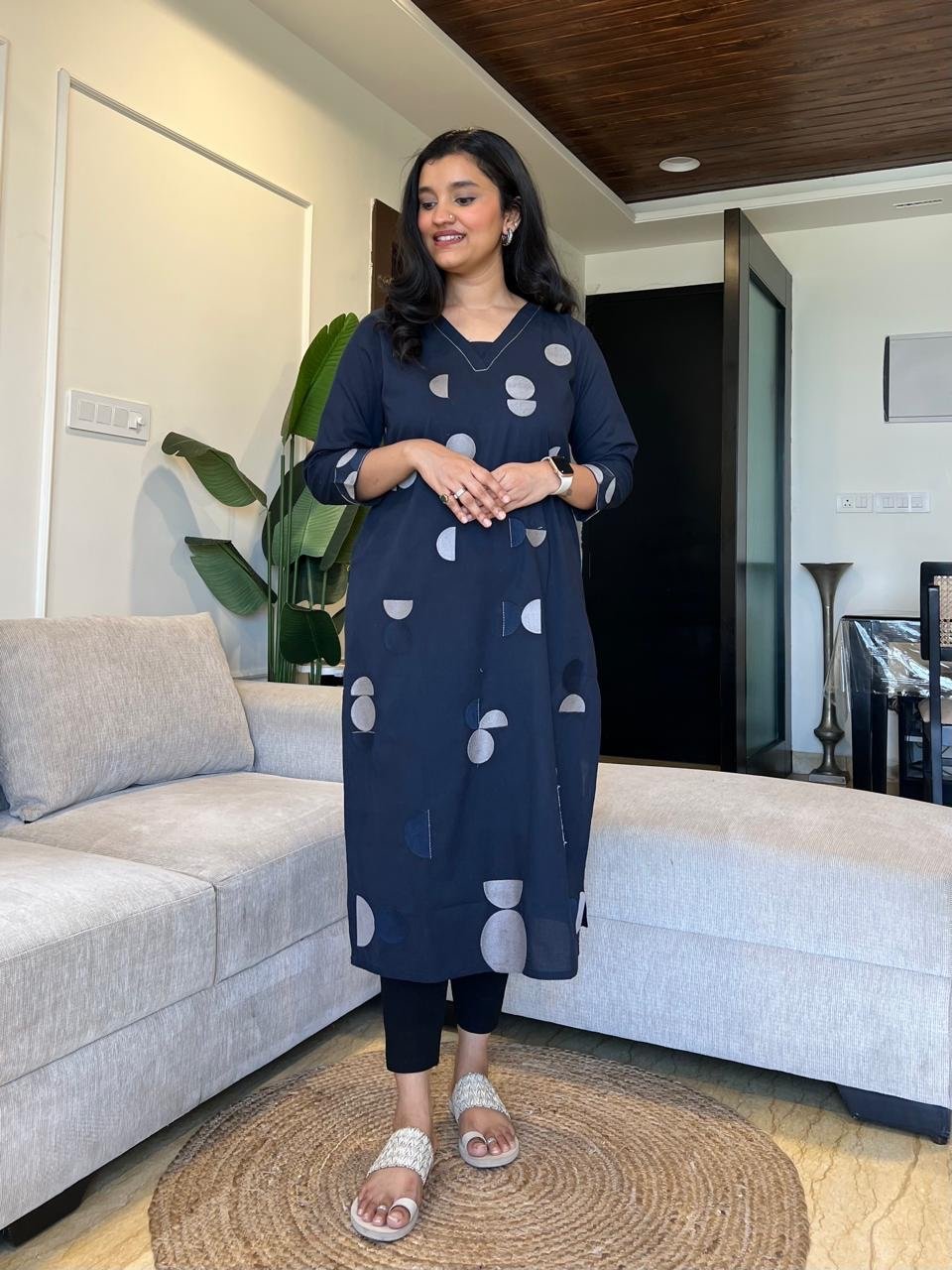 Jinni Premium Cotton Kurta- Blue