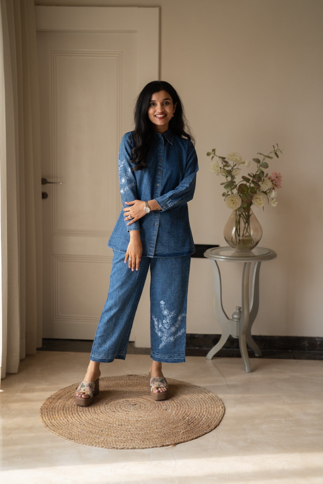 Nimya Denim Shirt Coord Set