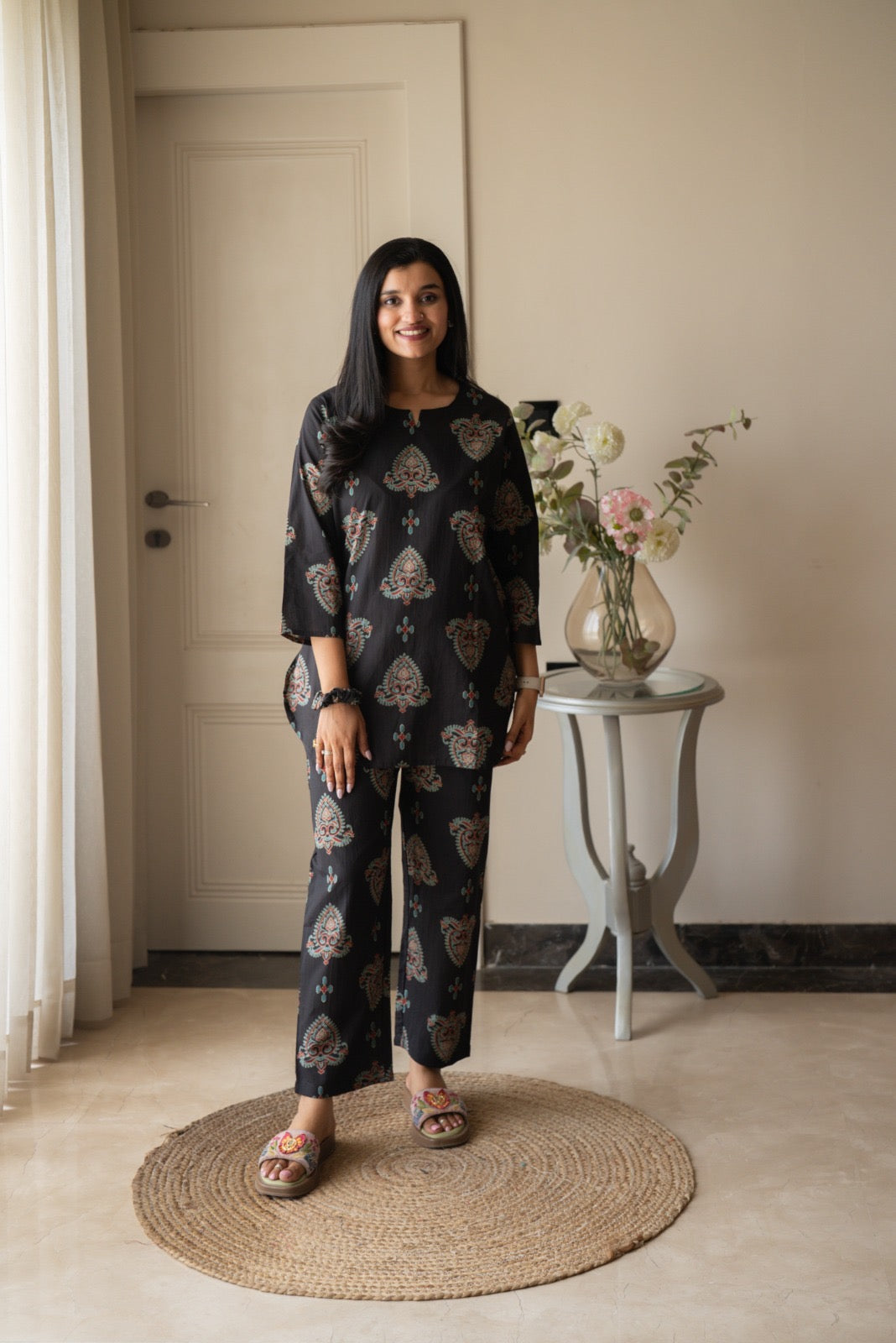 Rika Cotton Lounge Set- Black Boota