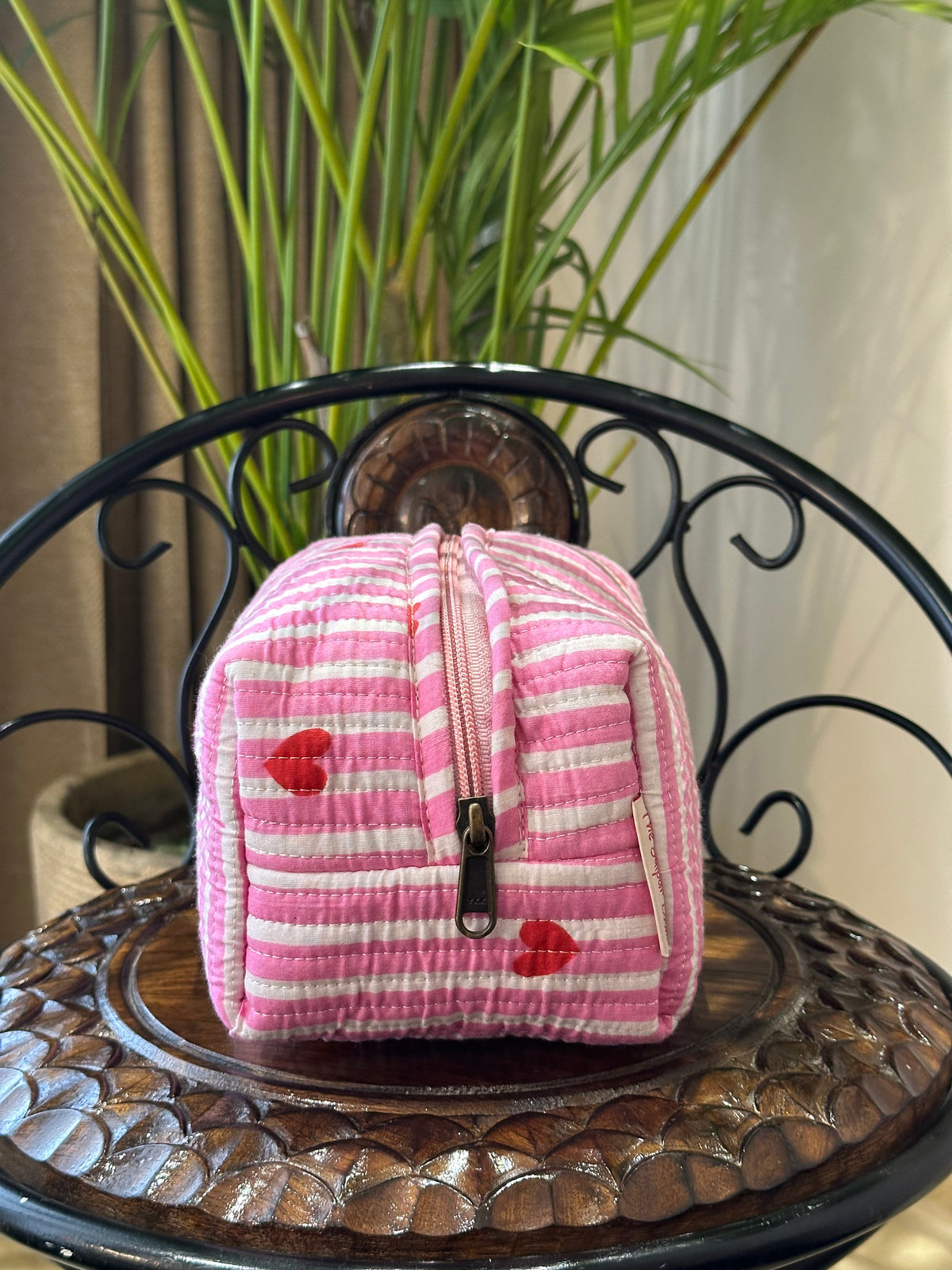 Single Pouch- Pink Stripes
