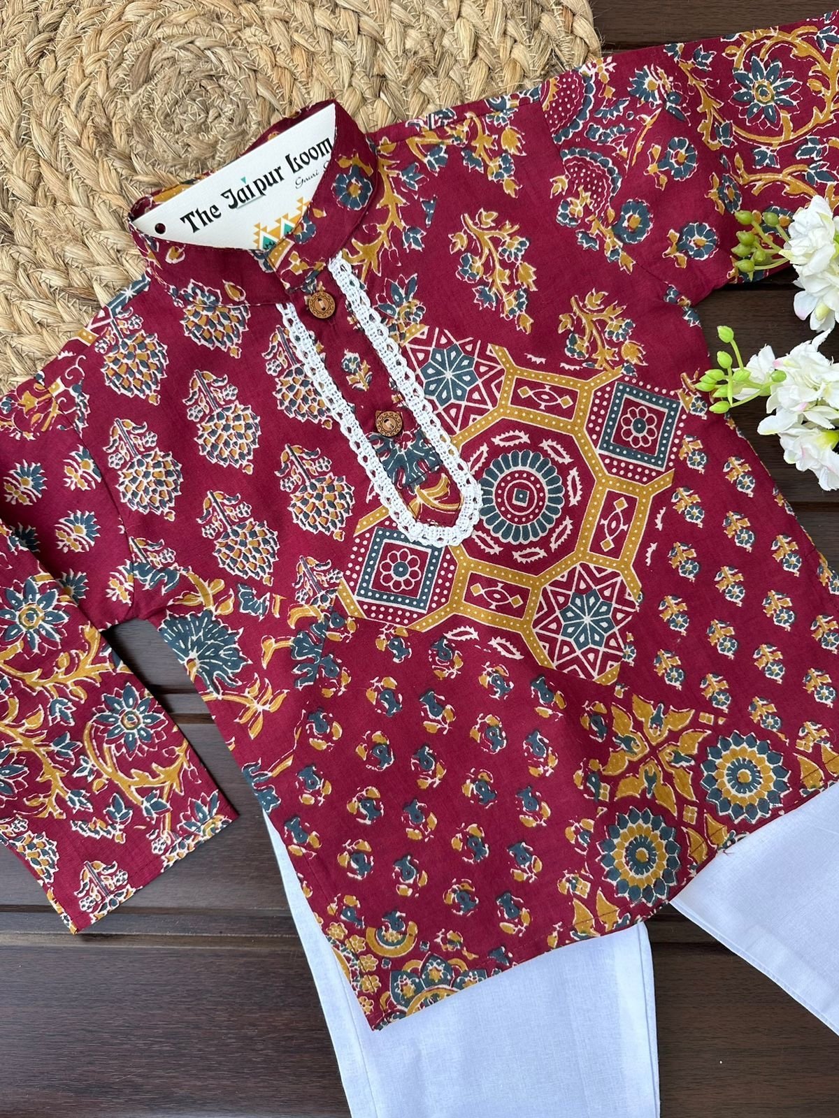 Multi Maroon Kurta Set