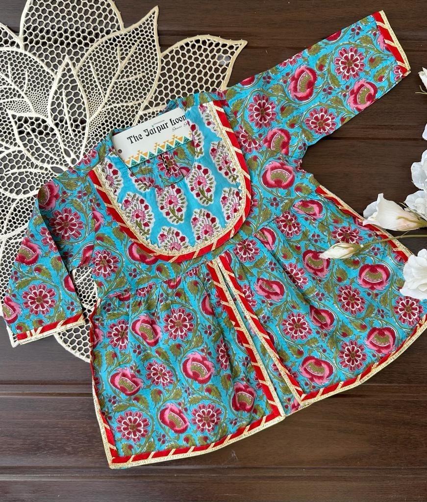 Mughal Bel Front Slit Sharara Set