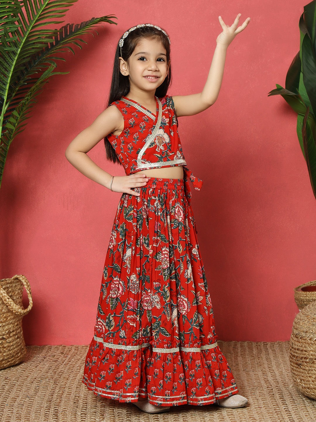 Geru Floral Girls’ Skirt Set