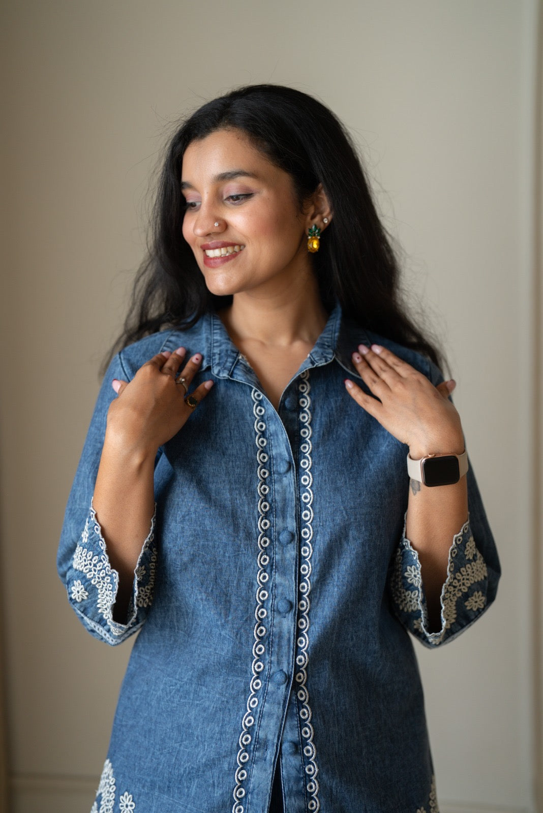 Loka Denim Shirt Coord Set