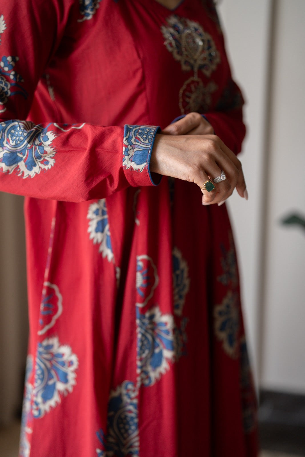 Mahara Maroon Boota Anarkali Set