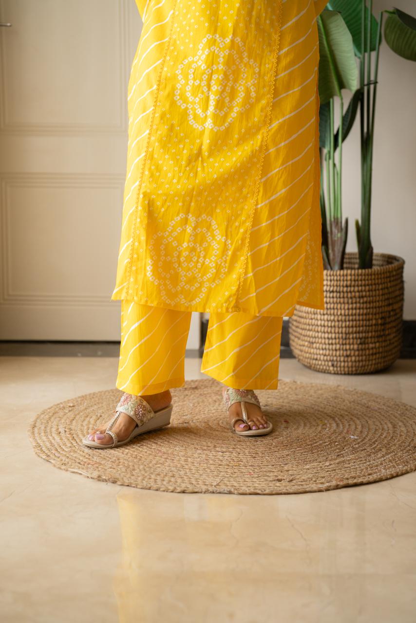 Keesha Leheriya Bandhej Cotton Suit