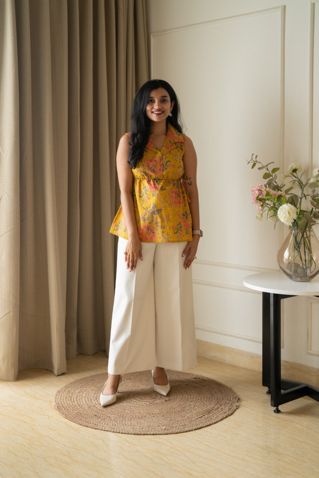 Guna Short Adjustable Top- Mustard