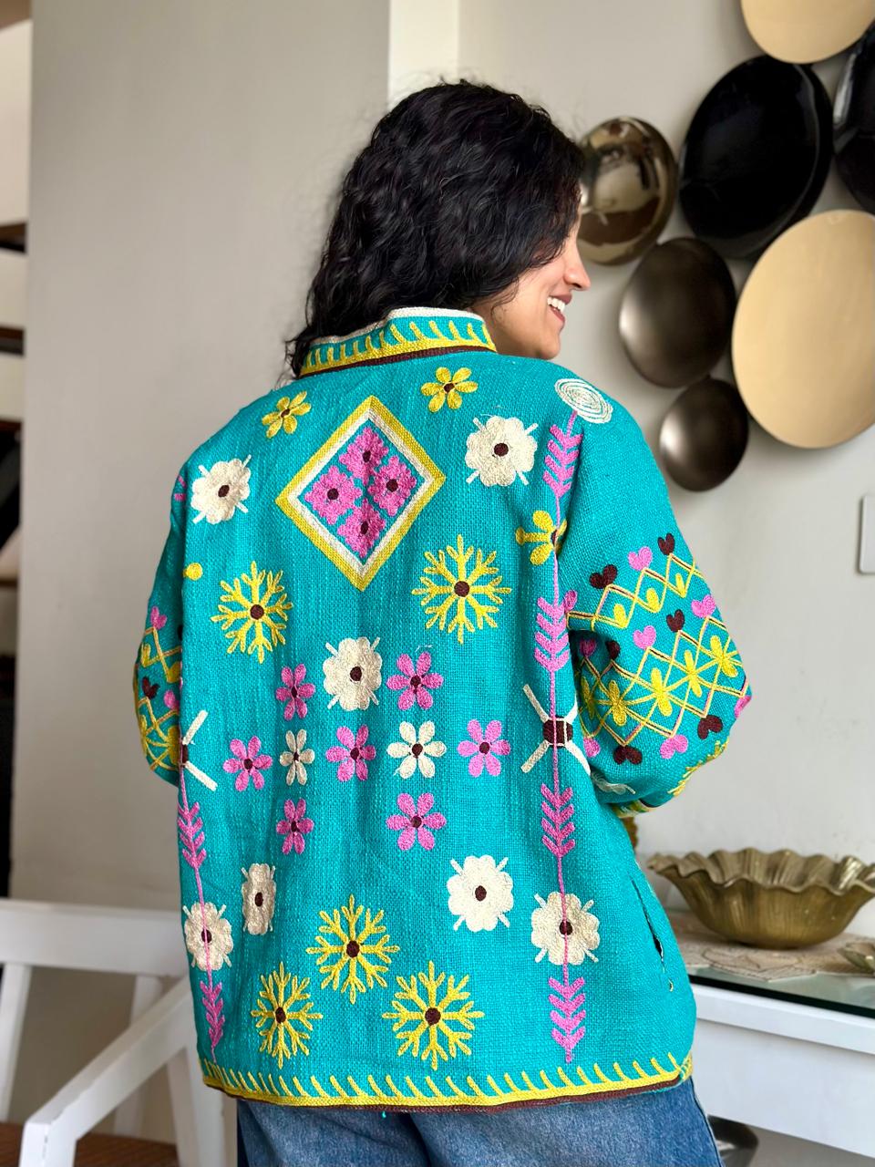 Suzani TNT Jacket- Green Colorful