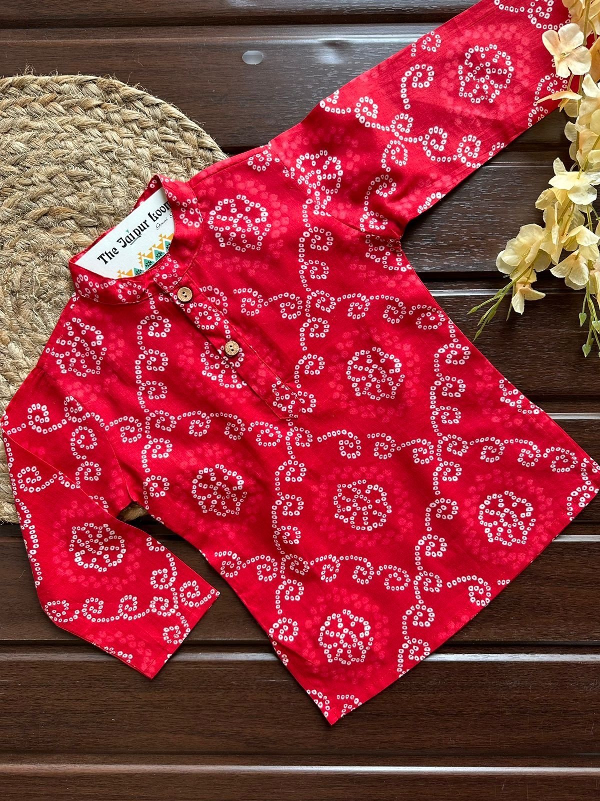 Red Bandej Kurta Set
