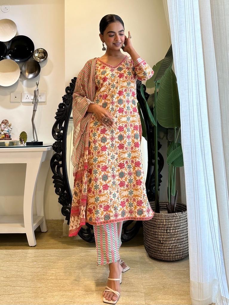Floral Zig Zag Cotton Set