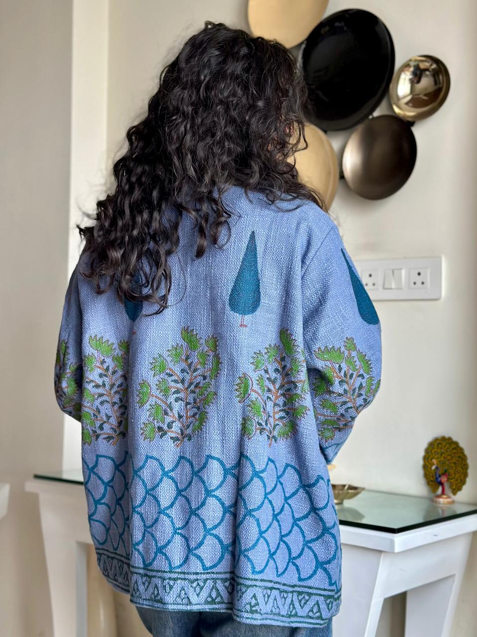 Block Print TNT Jacket- Blue