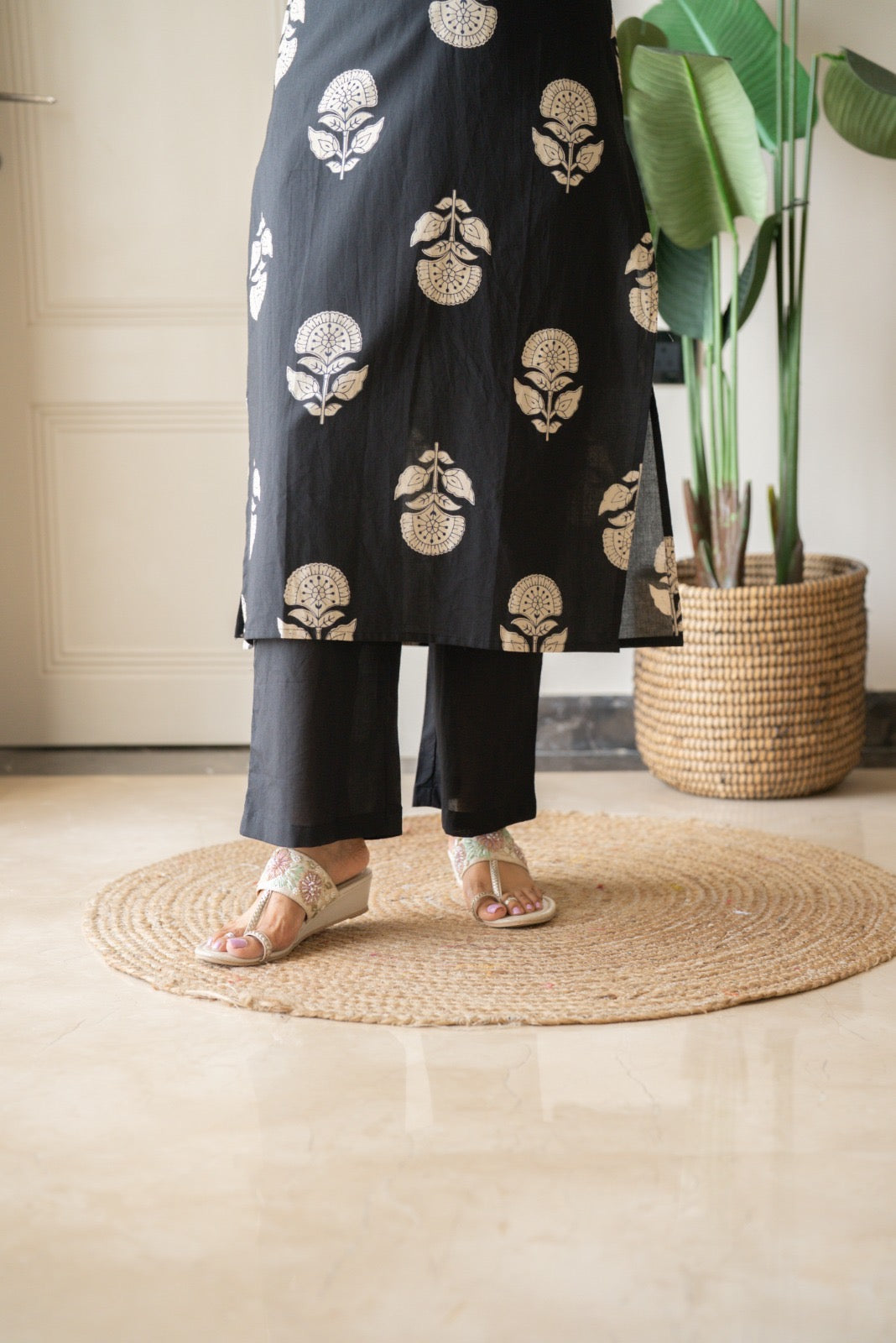 Zasha Cotton Suit- Black Boota