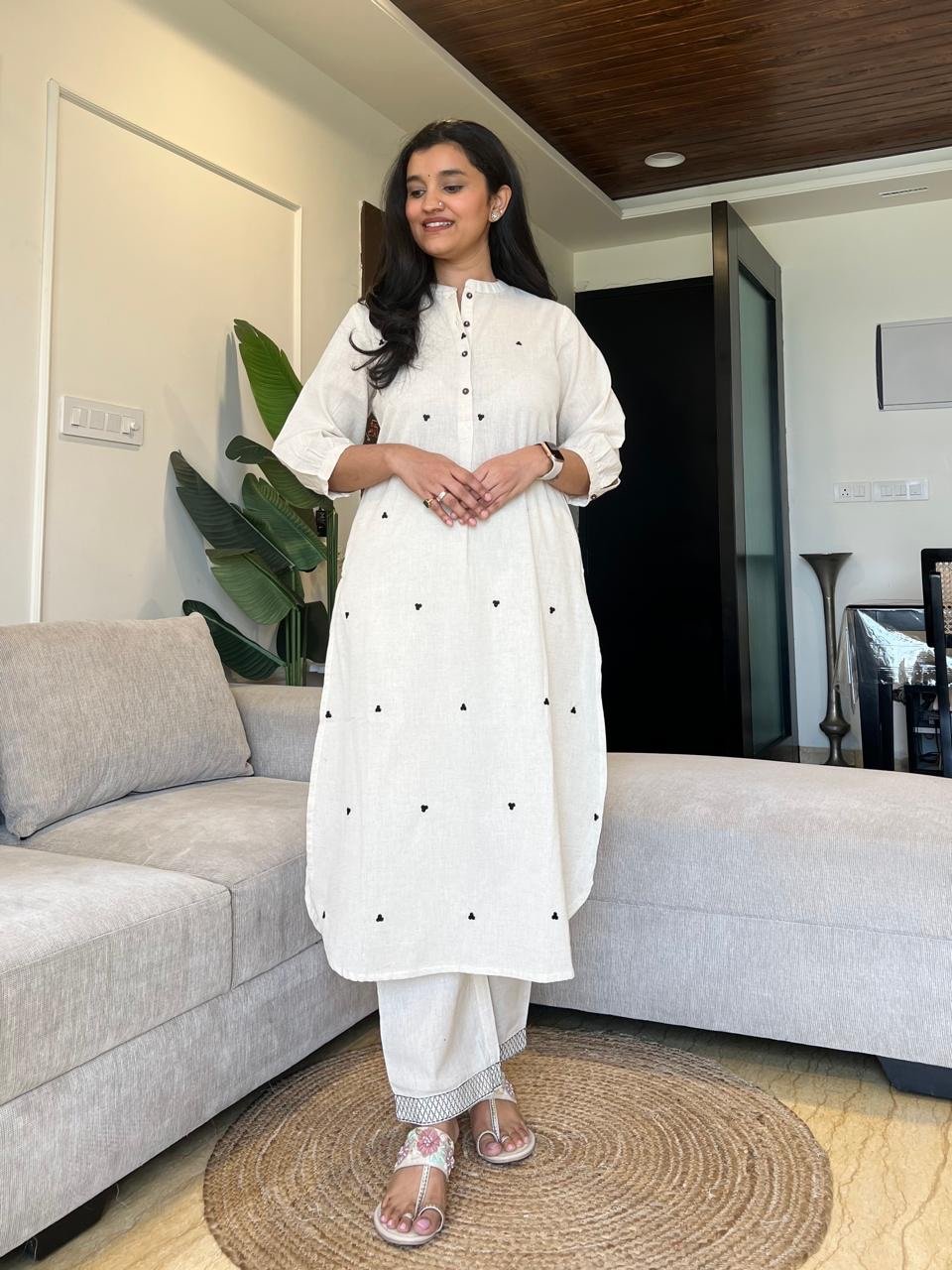 Tasha Minimal Cotton Set- Off White