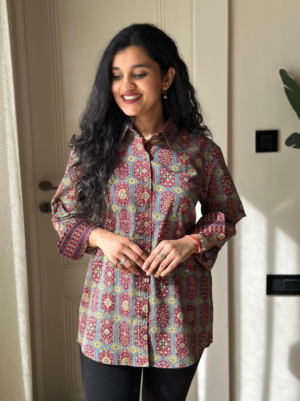 Raima Cotton Shirt- Purplish Story