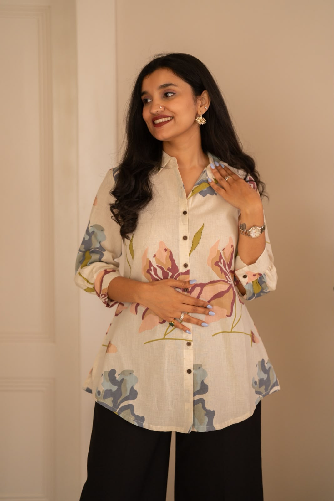 Zora Slub Cotton Shirt- Daisy