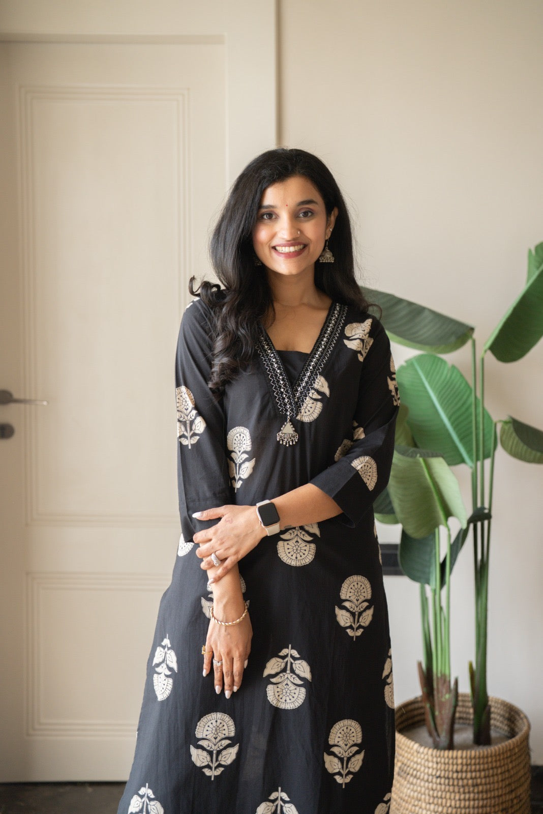 Zasha Cotton Suit- Black Boota