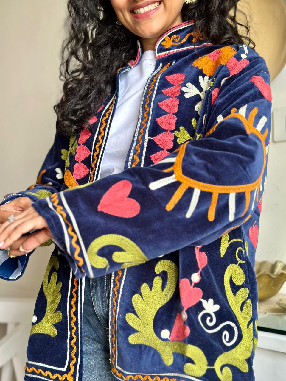 Suzani Velvet Jacket- Royal Blue