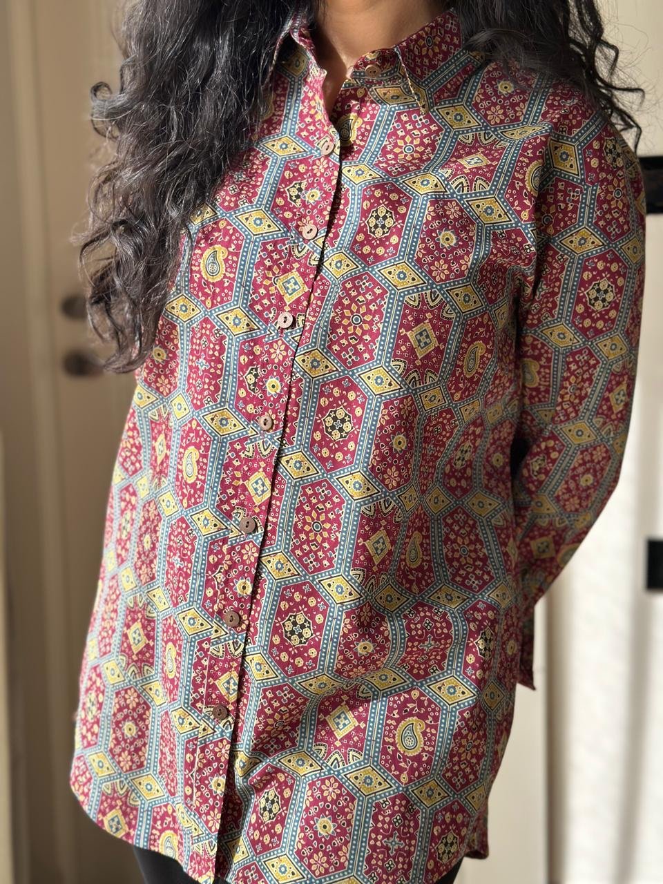 Raima Cotton Shirt- Purplish Story