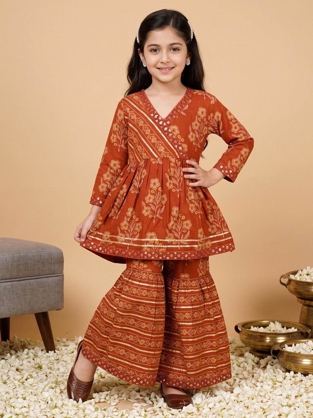Geru Girls’ Gharara Set