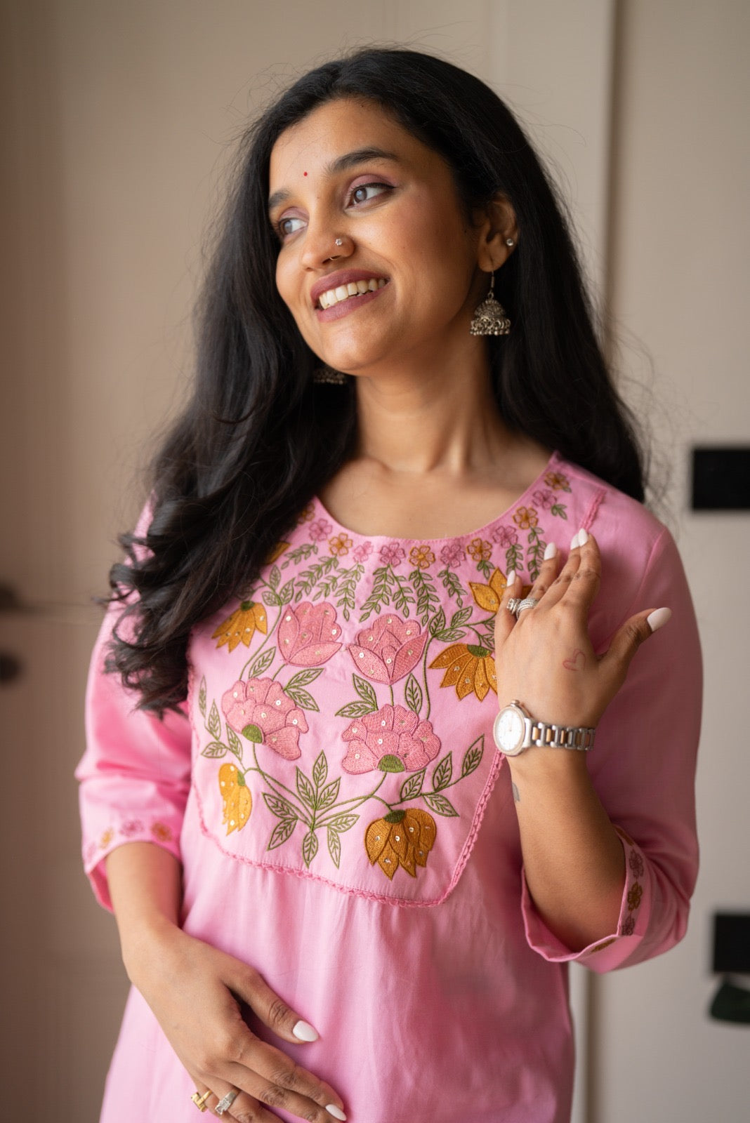Kayna Soft Cotton Suit- Pink