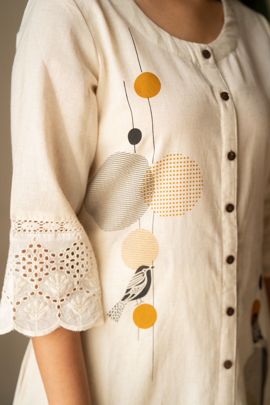 Naari Off White A-Line Pant Set