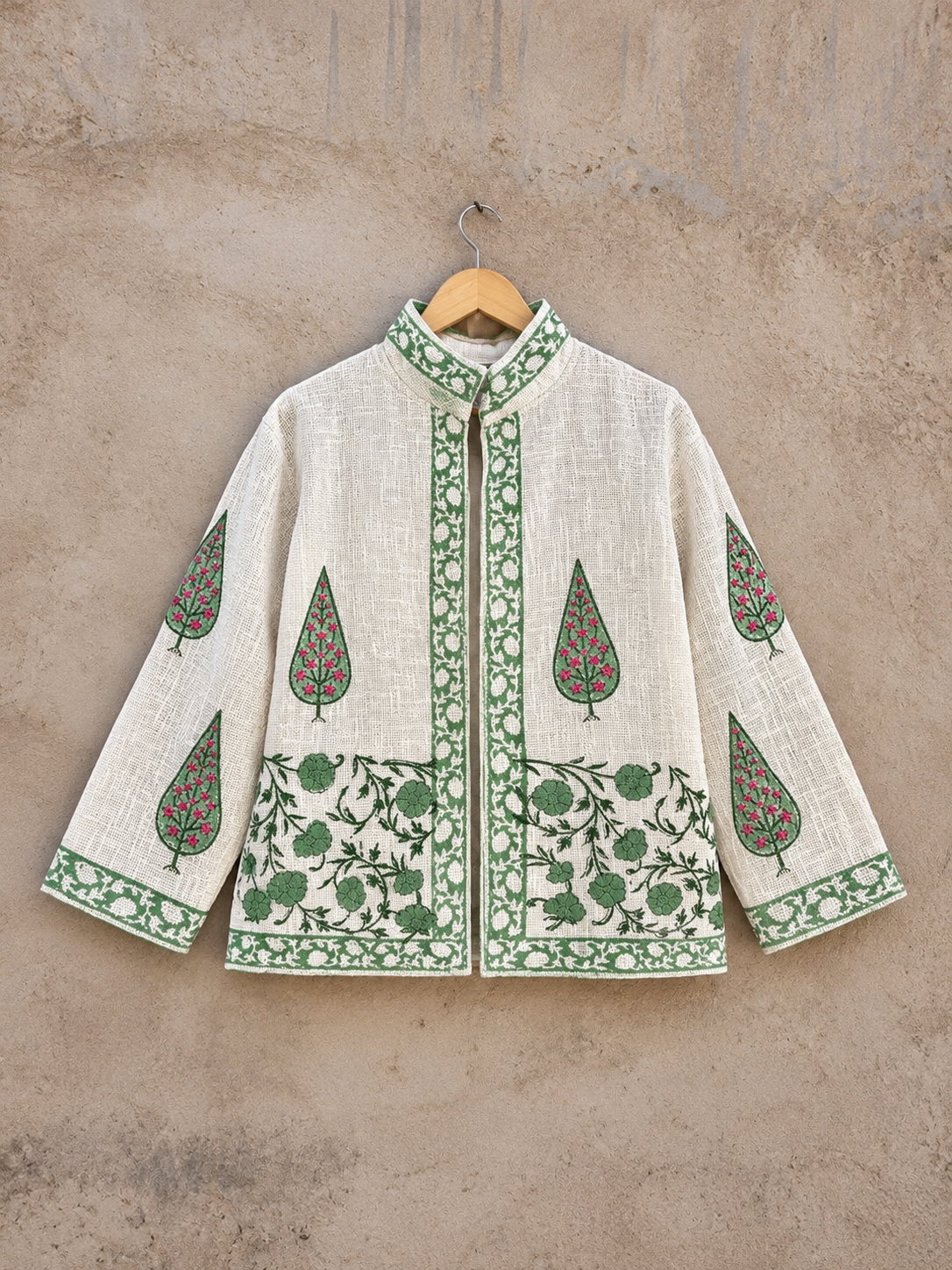 Block Print TNT Jacket- White Boota