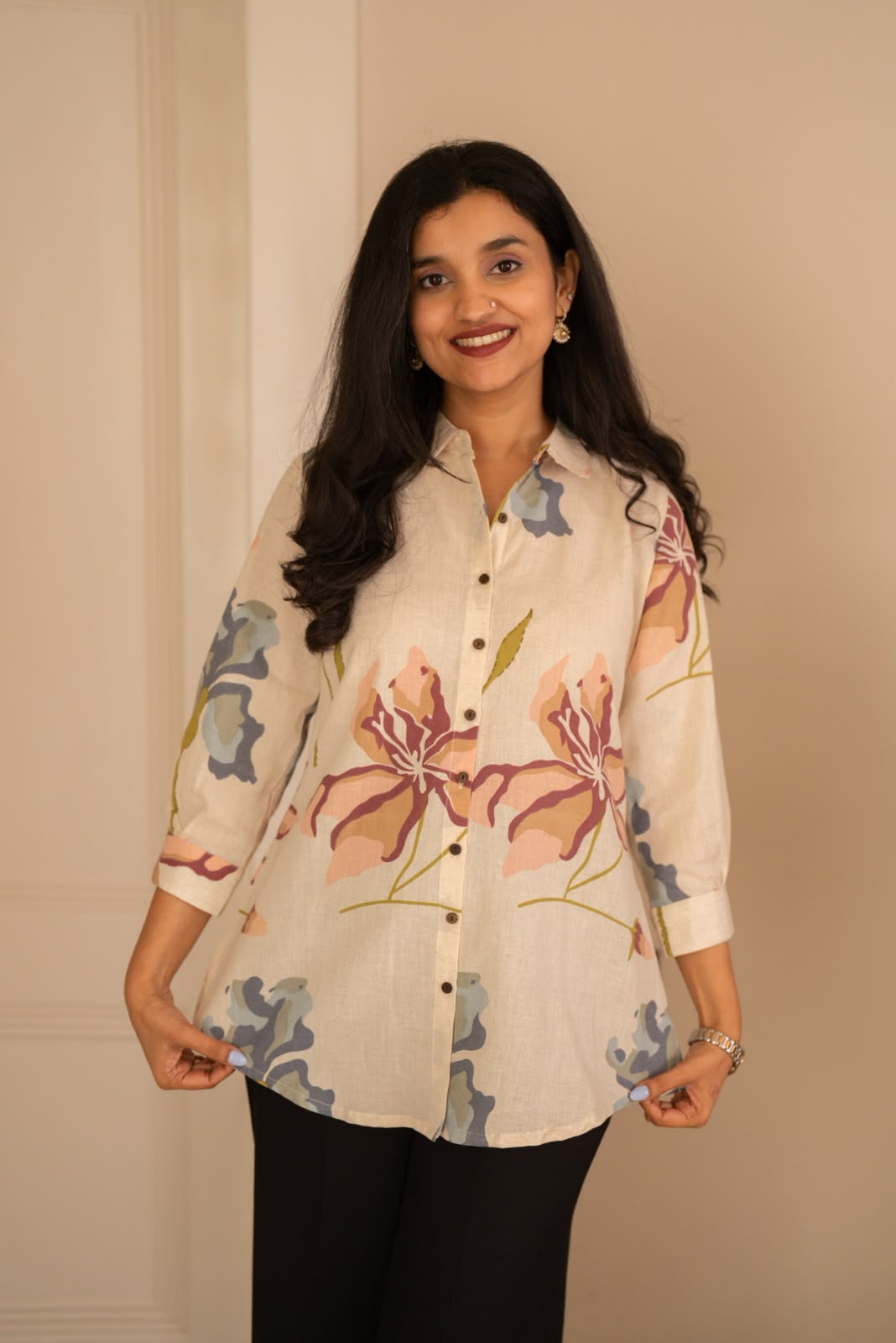 Zora Slub Cotton Shirt- Daisy