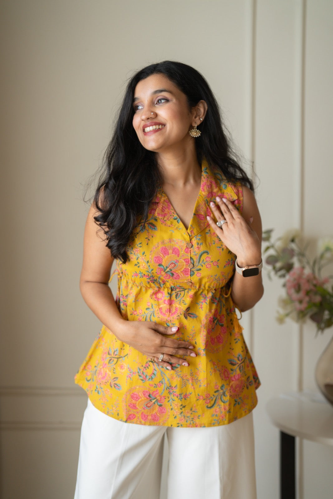 Guna Short Adjustable Top- Mustard